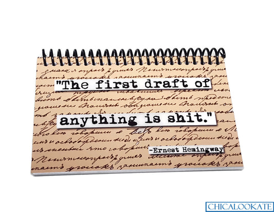Ernest Hemingway Rough Draft Quote Blank 4x6 Notepad