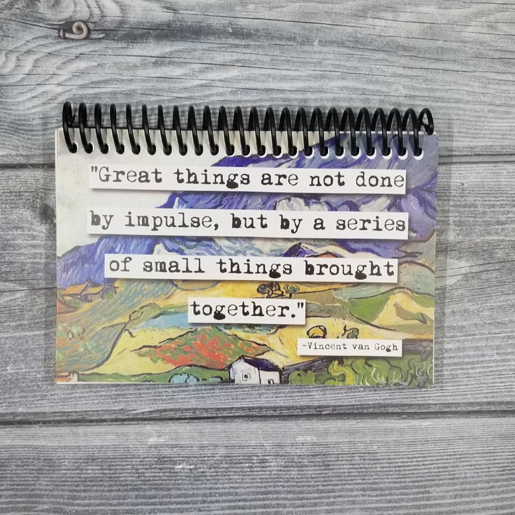 Van Gogh Great Things Quote Blank 4x6 Notepad