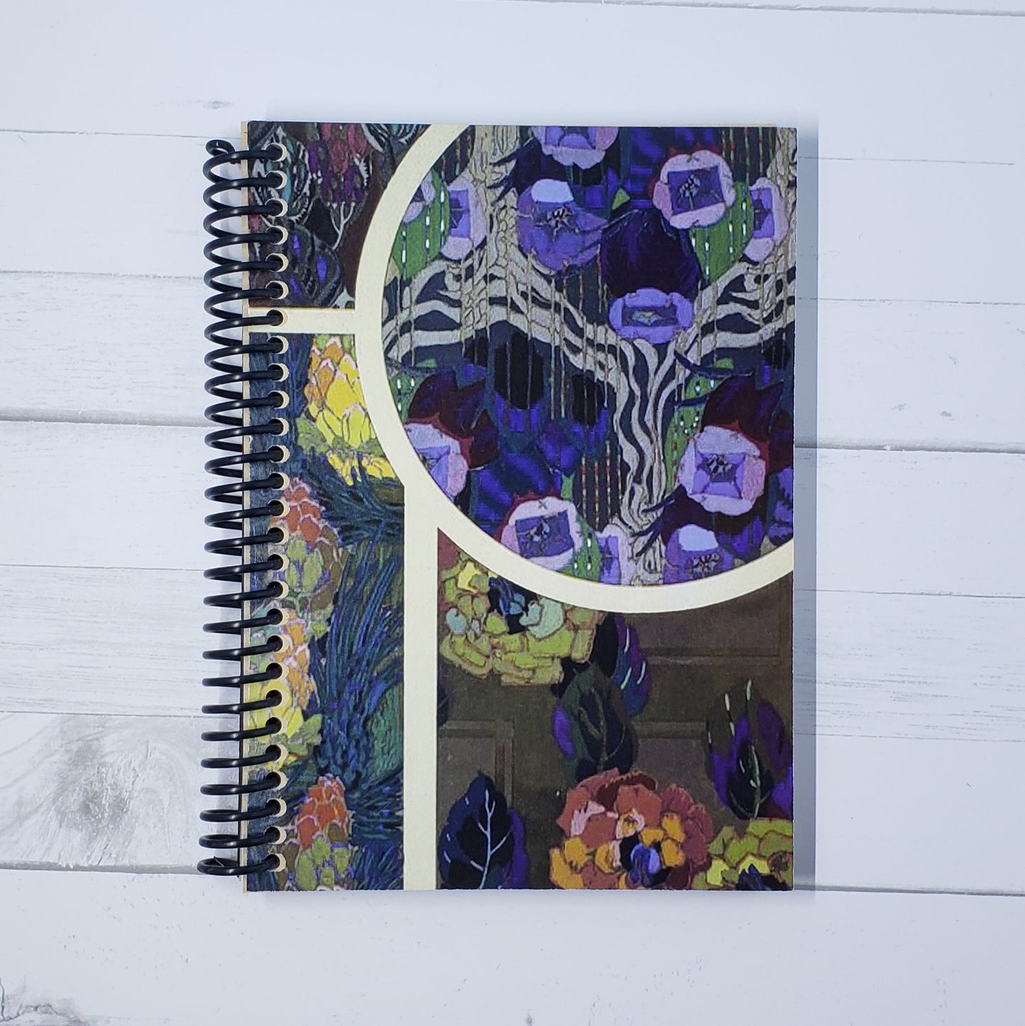 Dreamy Blue Flora Blank 5x7 Notebook