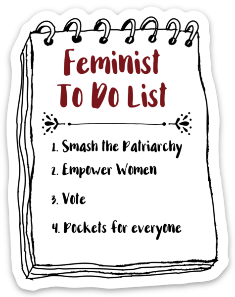 Feminist To Do List Vinyl Sticker