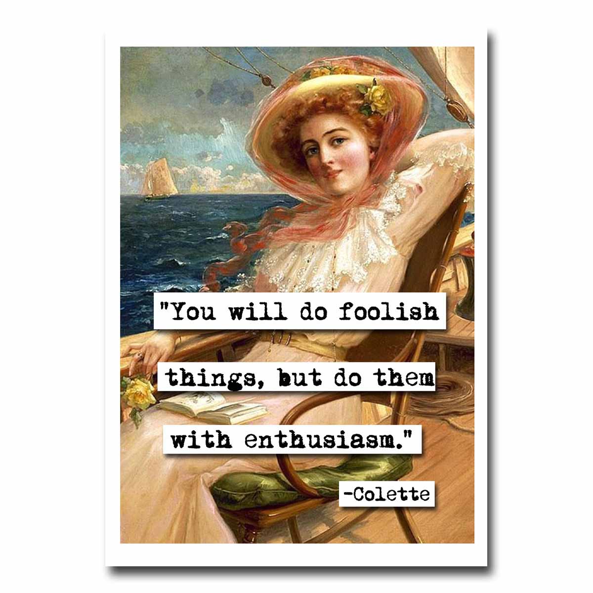 Colette Enthusiasm Quote Blank Greeting Card