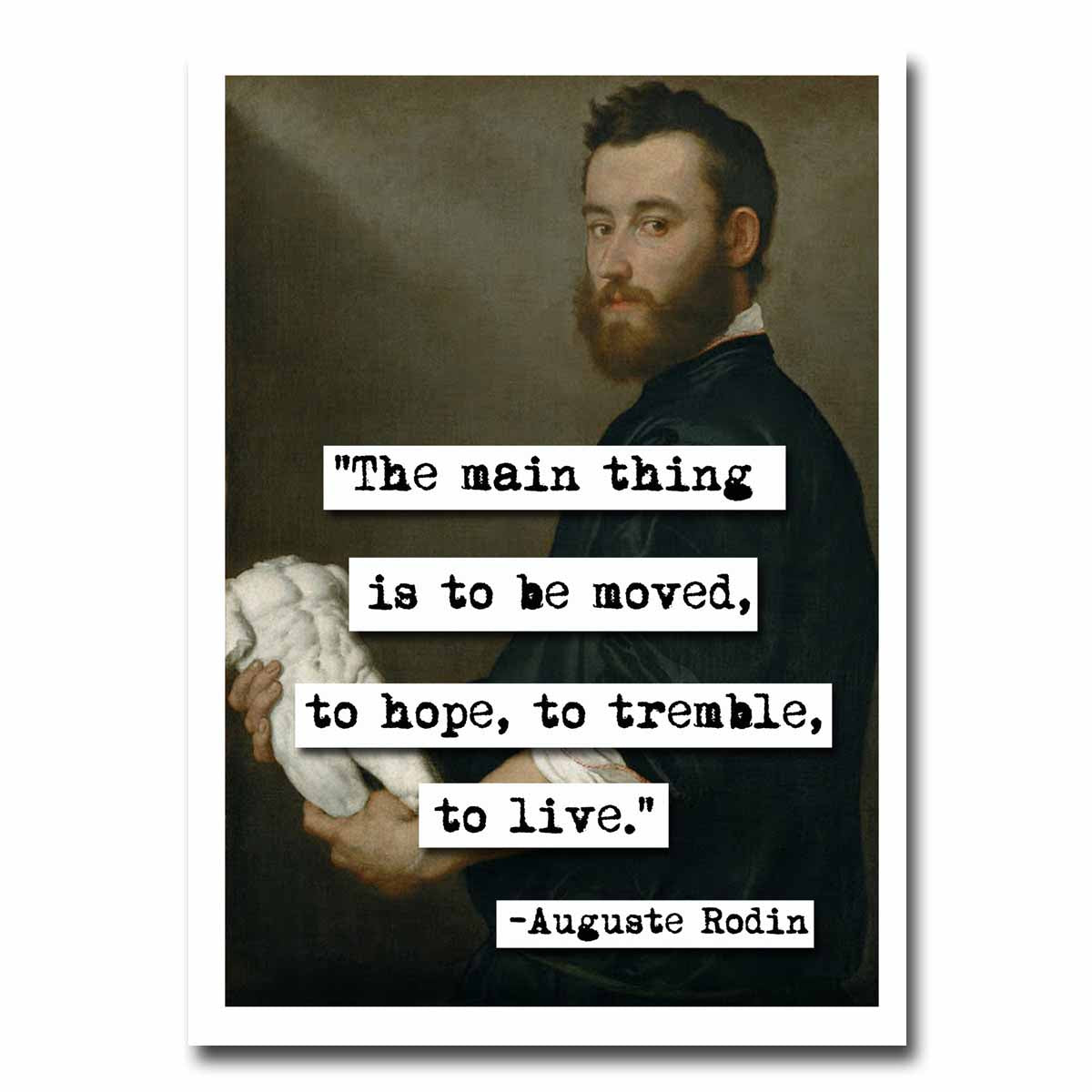 Auguste Rodin To Be Moved Quote Blank Greeting Card