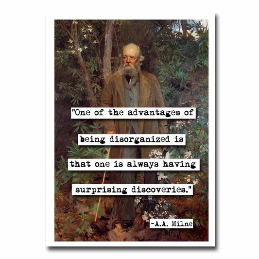 A.A. Milne Disorganized Quote Blank Greeting Card