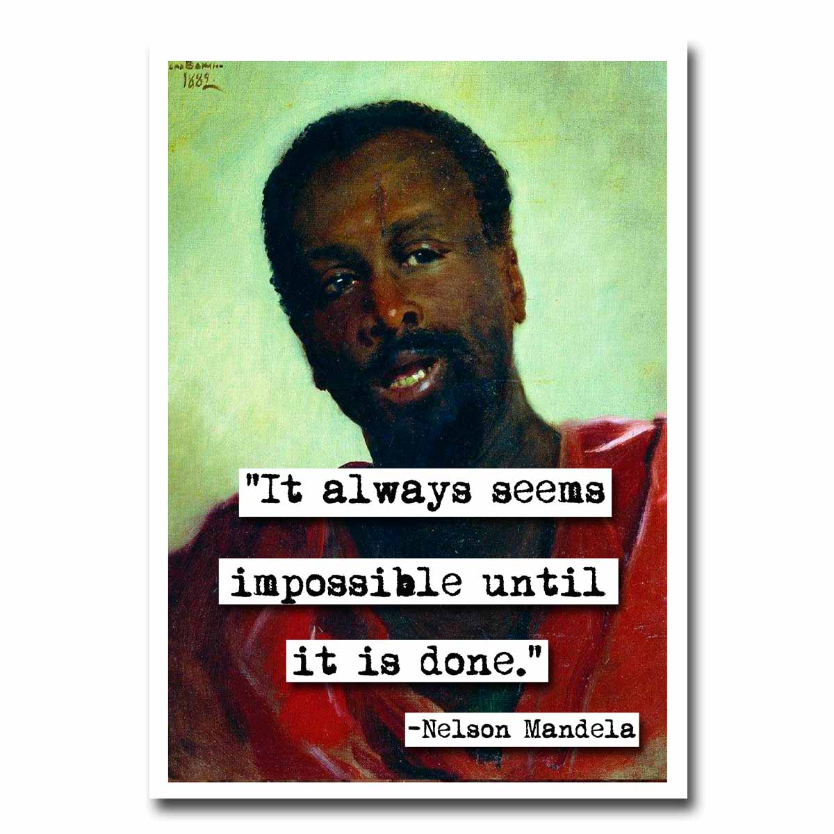 Nelson Mandela Until It Is Done Quote Blank Greeting Card
