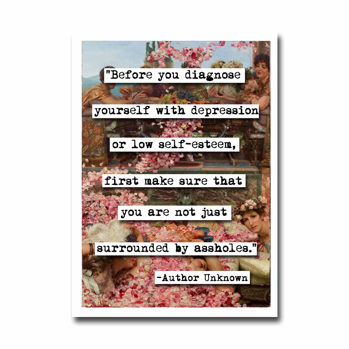 Before You Diagnose Yourself Quote Blank Greeting Card