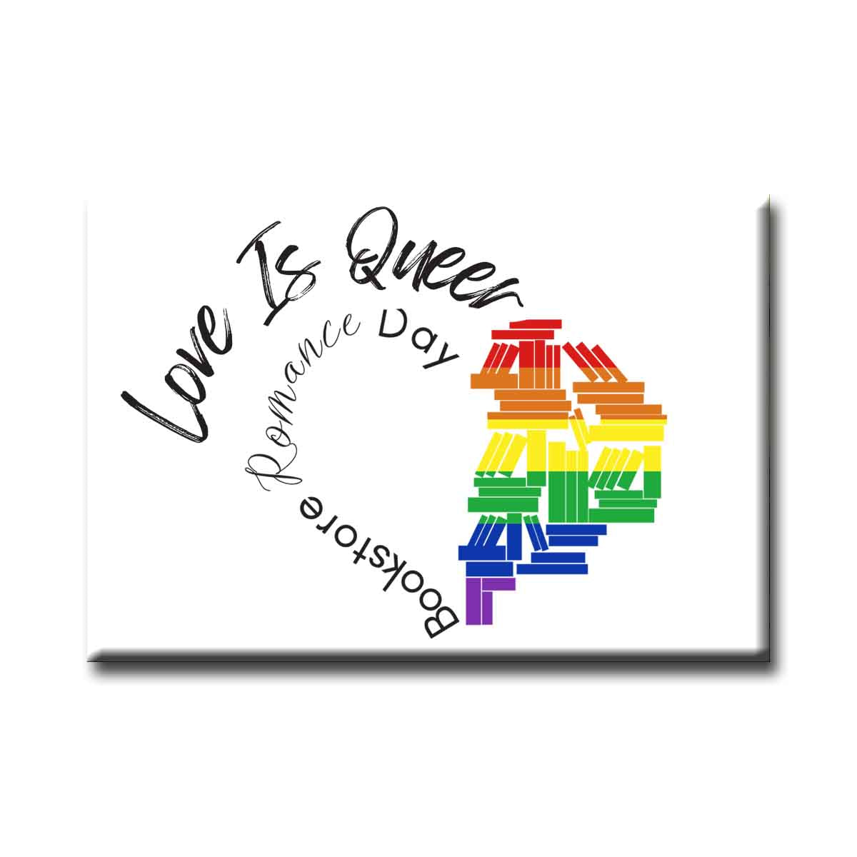 Bookstore Romance Day Love Is Queer Logo Magnet