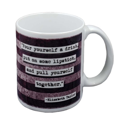 Elizabeth Taylor Lipstick Quote Mug