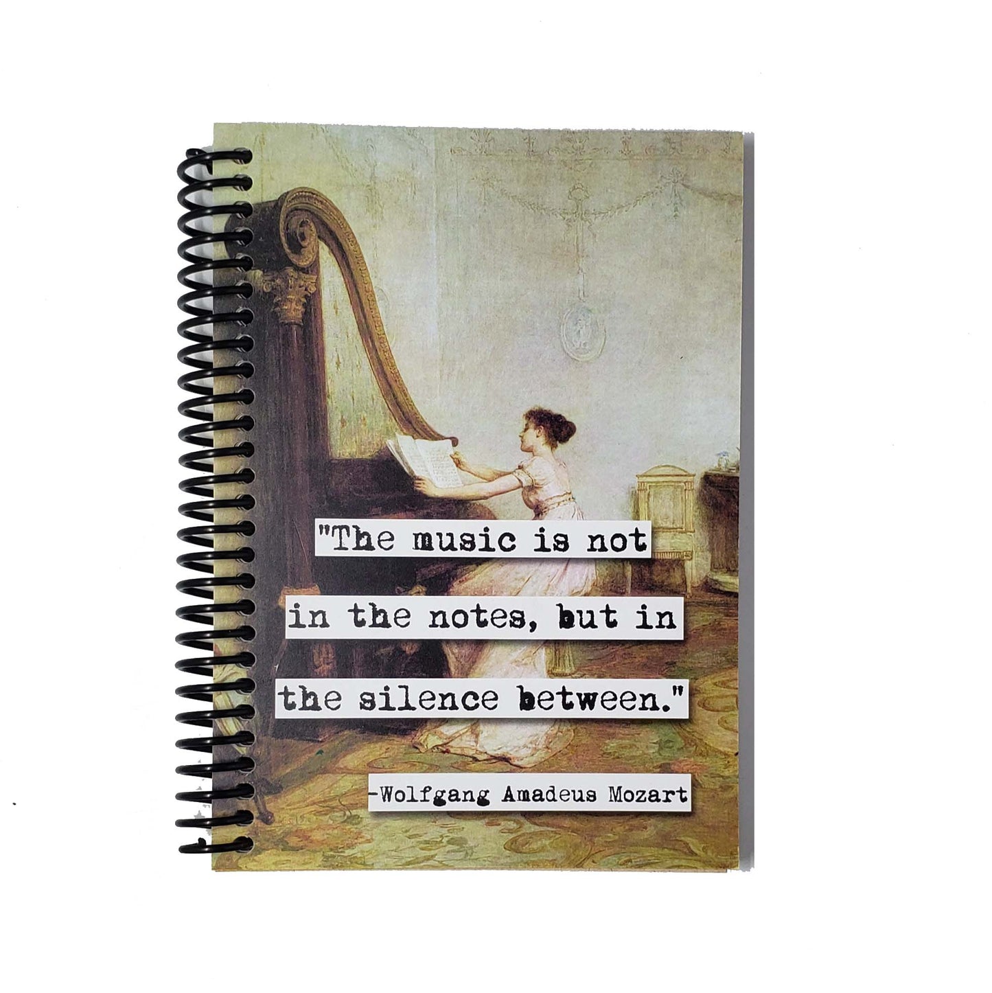 Wolfgang Amadeus Mozart Silence In Between Quote 5x7 Unlined Notebook