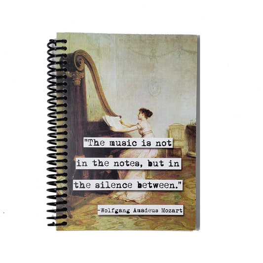 Wolfgang Amadeus Mozart Silence In Between Quote 5x7 Unlined Notebook