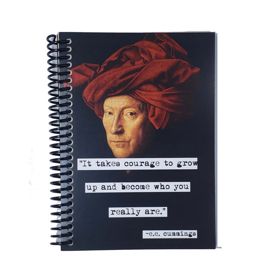 e.e. cummings  It Takes Courage Quote 5x7 Notebook