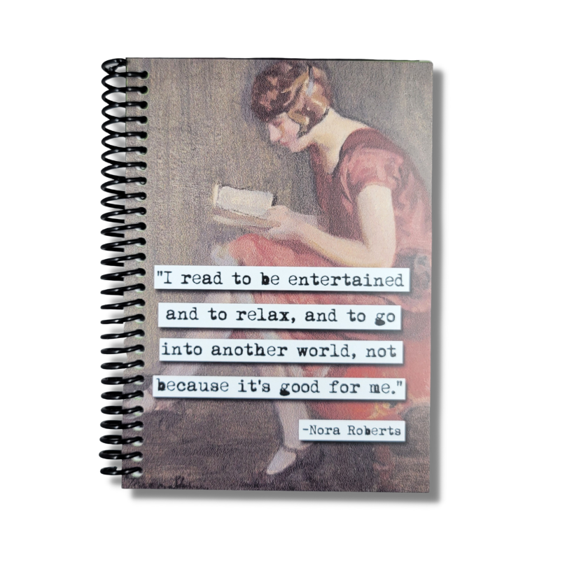 Bookstore Romance Day Nora Roberts Reading Quote 5x7 Notebook