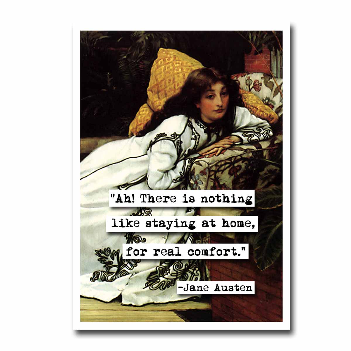 Jane Austen Home Quote Blank Greeting Card