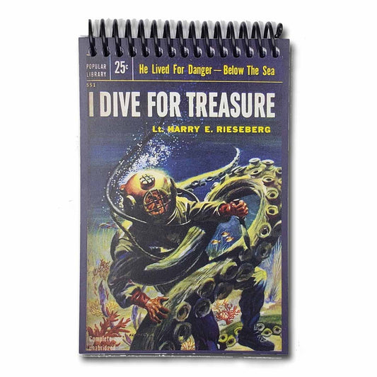 I Dive For Treasure Pulp Cover Blank 4x6 Notepad