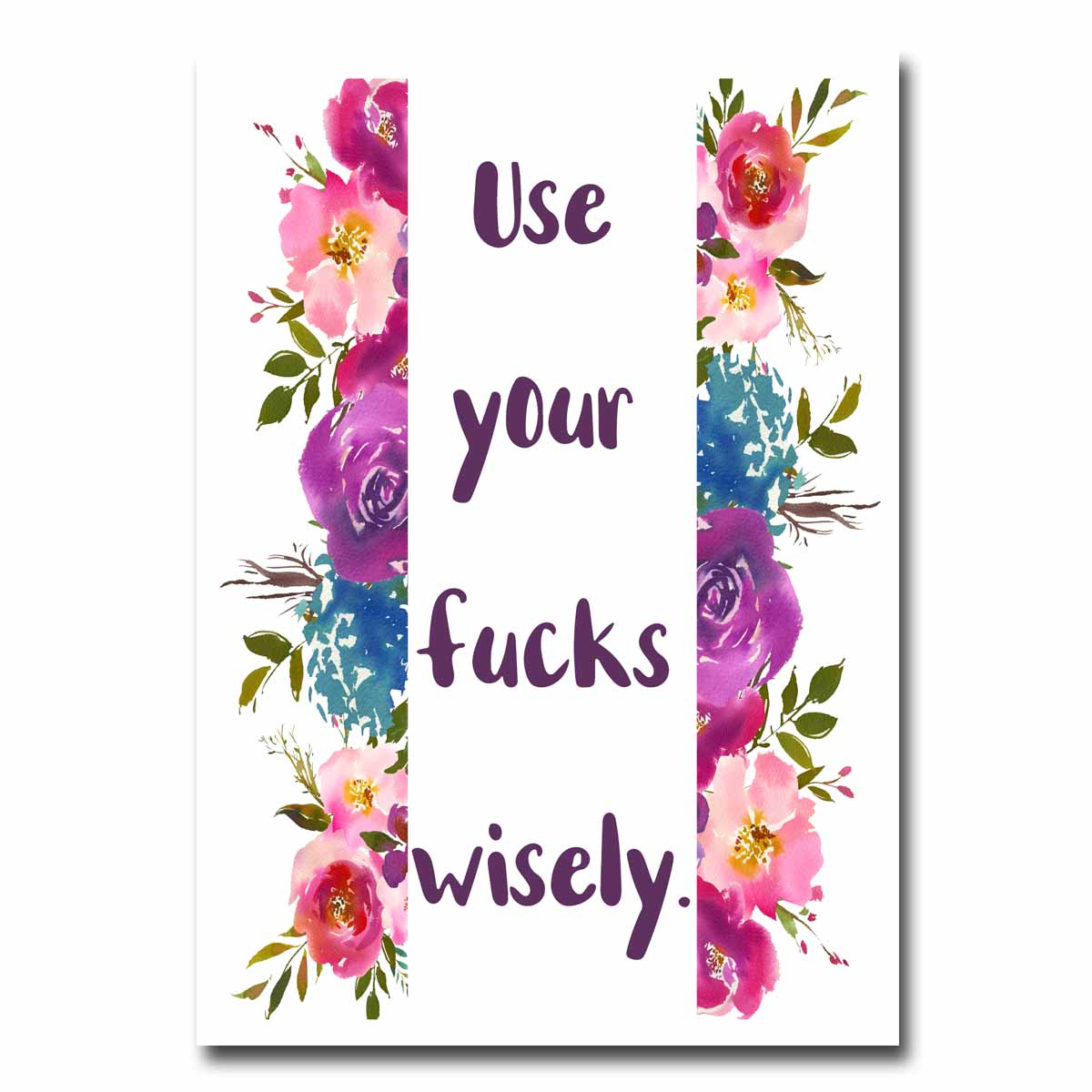 Use Your Fucks Wisely Blank Greeting Card NSFW
