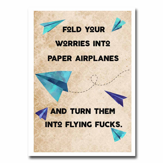 Flying Fucks Blank Greeting Card NSFW