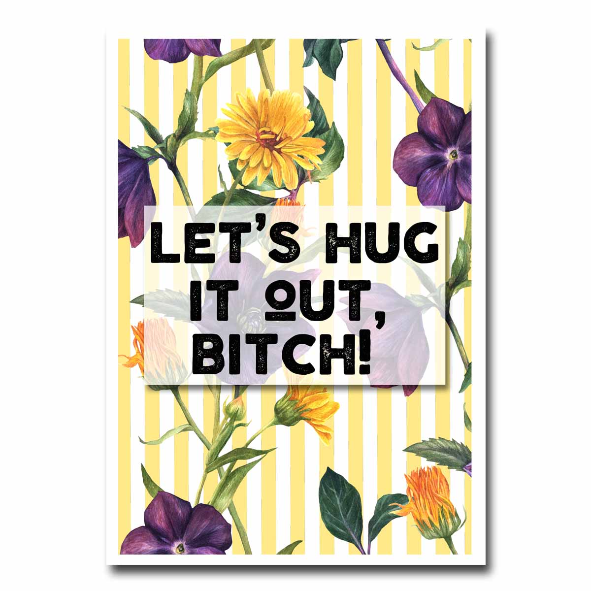 Hug it Out Blank Greeting Card NSFW