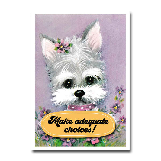 Make Adequate Choices Blank Greeting Card