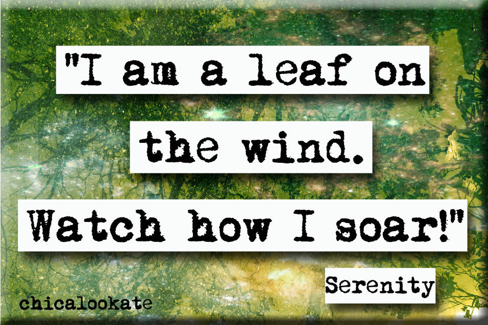 Serenity Leaf on the Wind Quote Magnet (no.549)