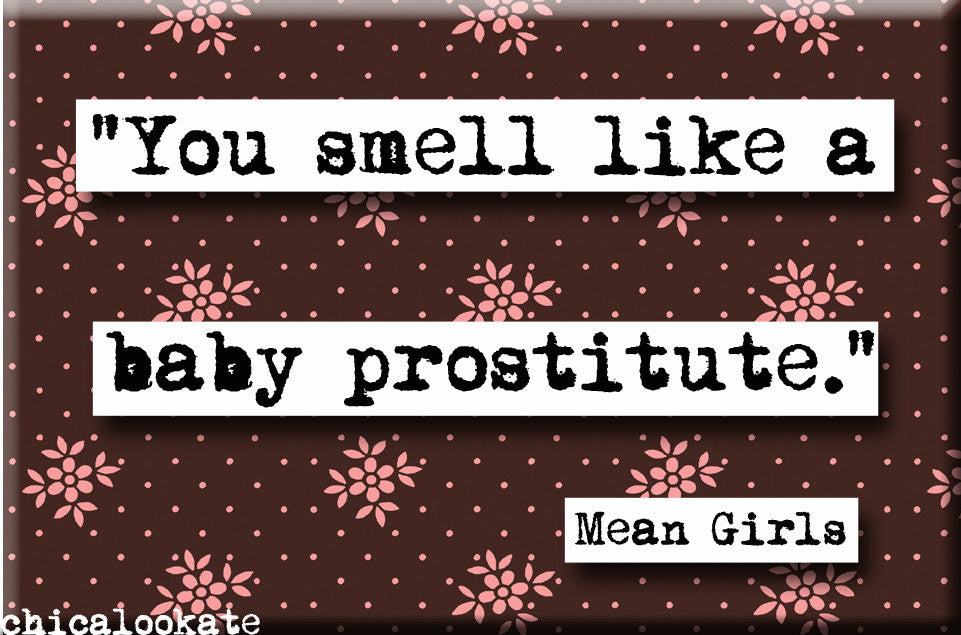 Mean Girls You Smell Like a Baby Prostitute Quote Magnet (no.702)