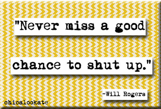 Never Miss a Good Chance Quote Magnet (no.342)