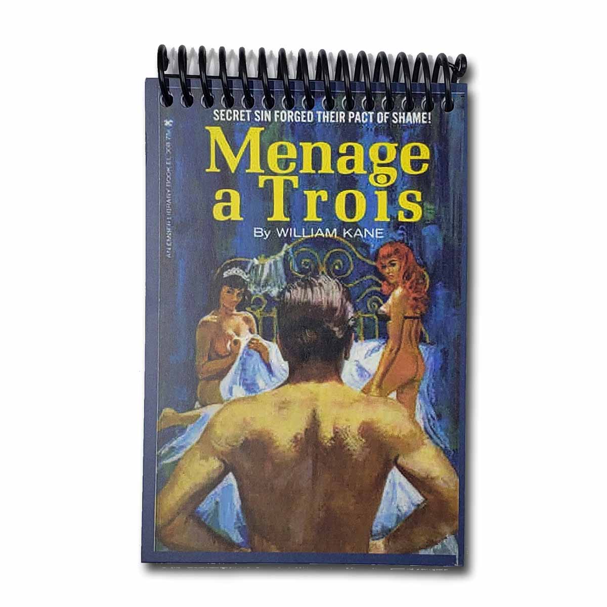 Ménage a Trois Pulp Cover Blank 4x6 Notepad