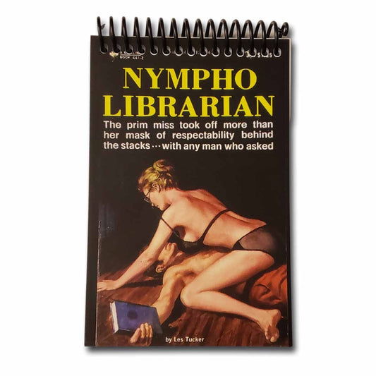 Nympho Librarian Pulp Cover Blank 4x6 Notepad