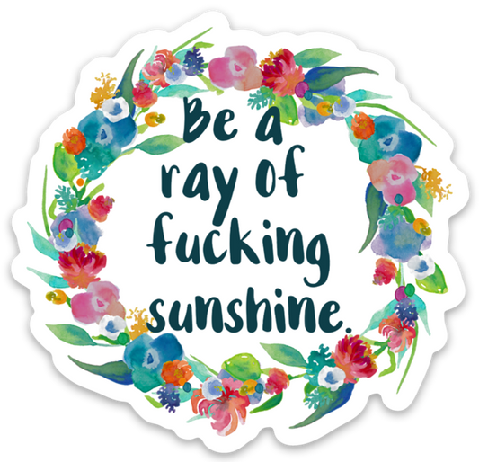 Be a Ray of Fucking Sunshine Vinyl Sticker NSFW