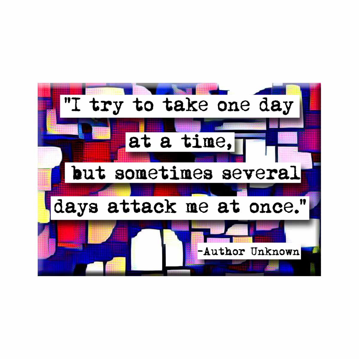 One Day At A Time Quote  Magnet (no.177)