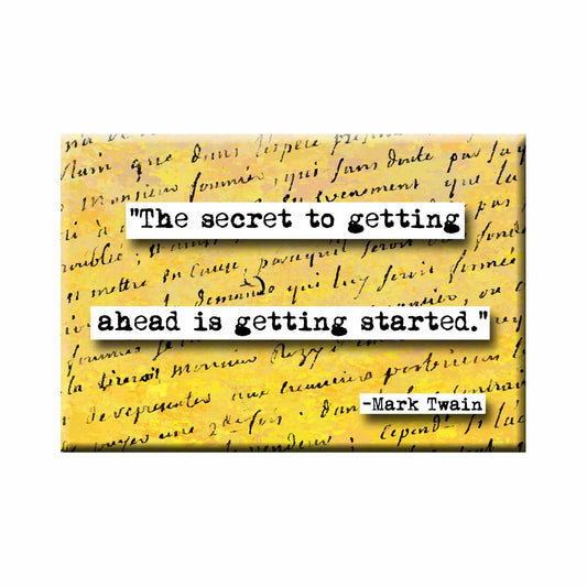 Mark Twain Getting Started Quote Refrigerator Magnet  (no.634)