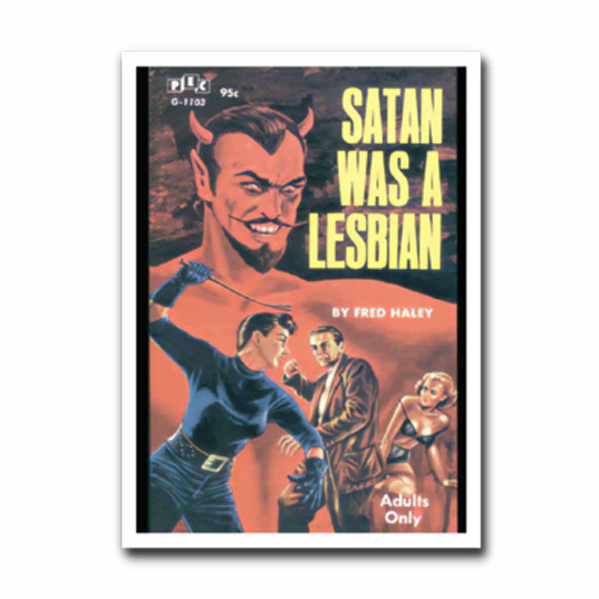 Satan Was A Lesbian Pulp Novel Cover Vinyl Sticker